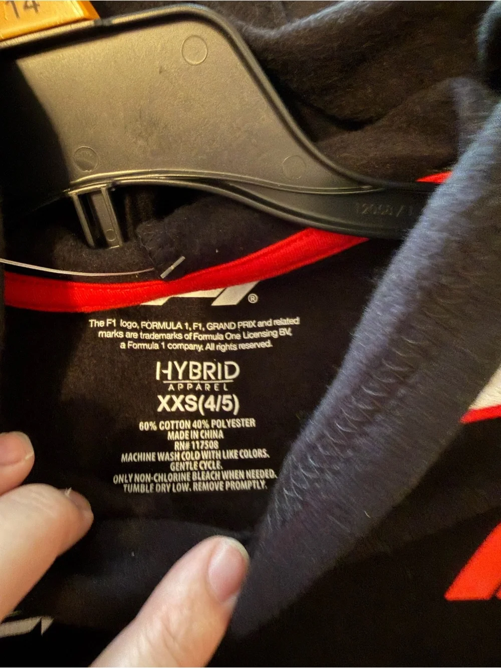 Formula 1 Kids Black Racing Hoodie- MIAMI detail on back